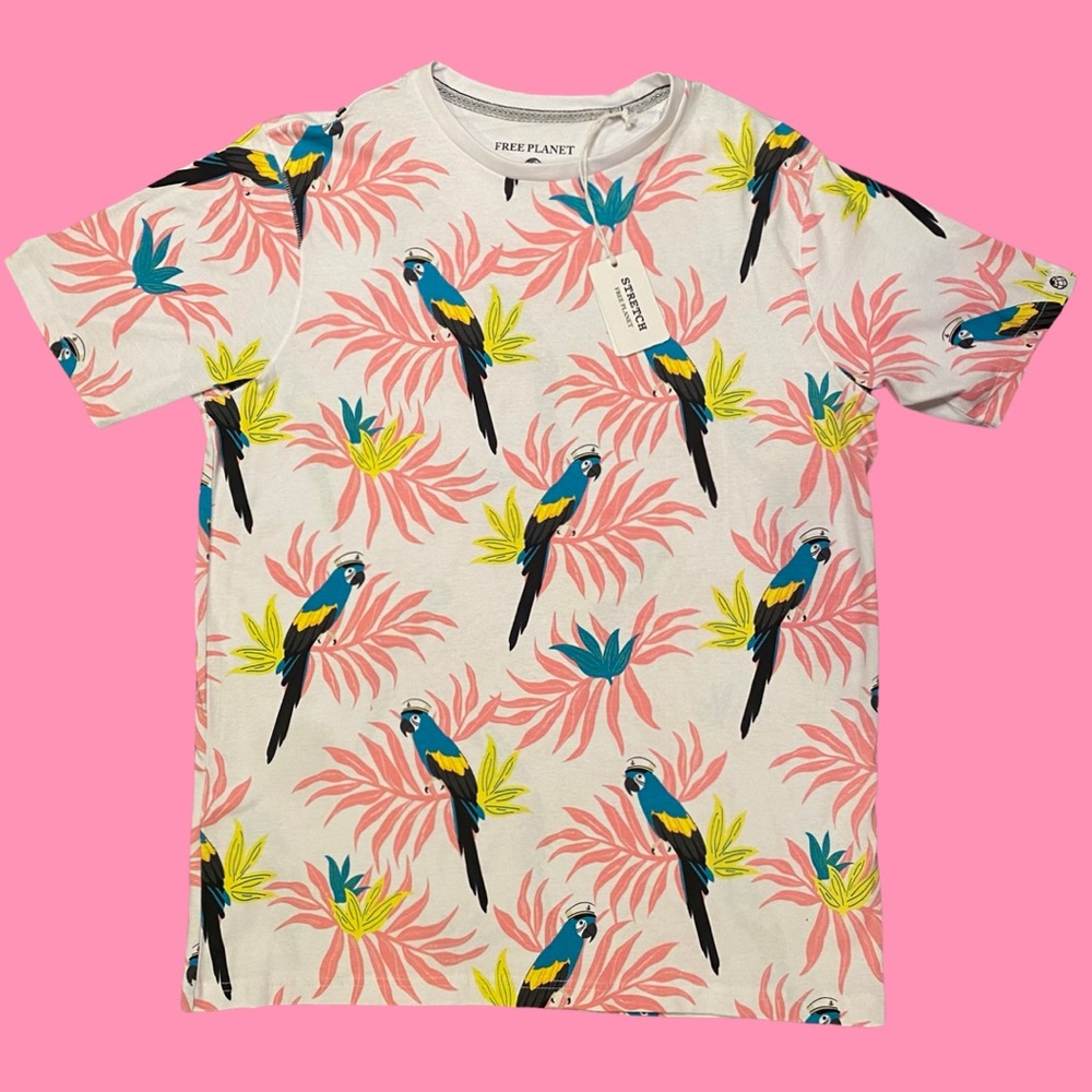 Tropical parakeet t-shirt (M)